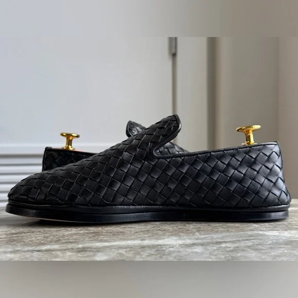 Bottega Veneta Sunday Slipper Intrecciato Leather Women Black 37.5 / 7.5 Woven - Picture 5 of 9